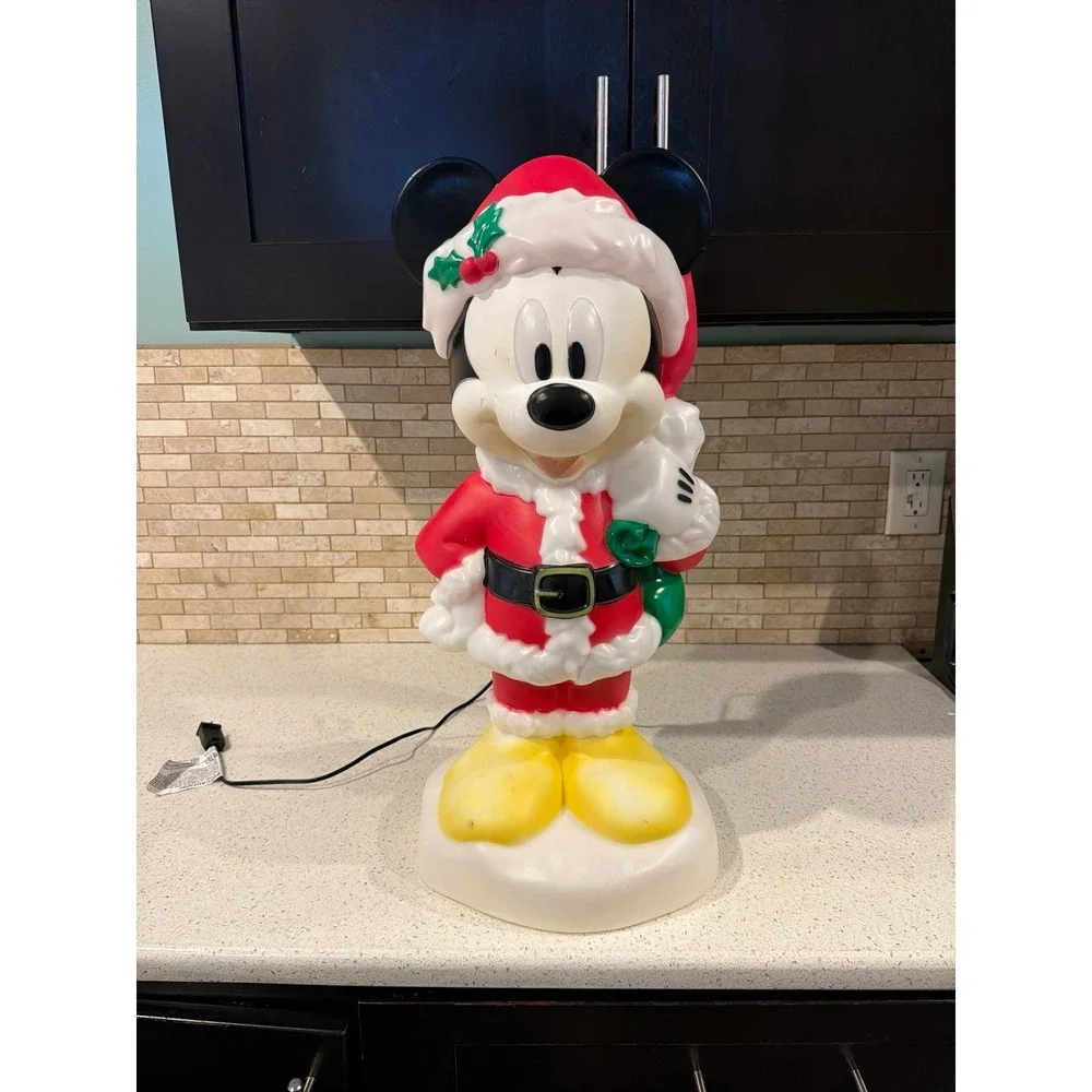 Gemmy Disney Mickey Minnie Christmas‎ Blow Mold Set